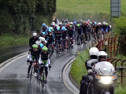 The peloton heads for Maryport